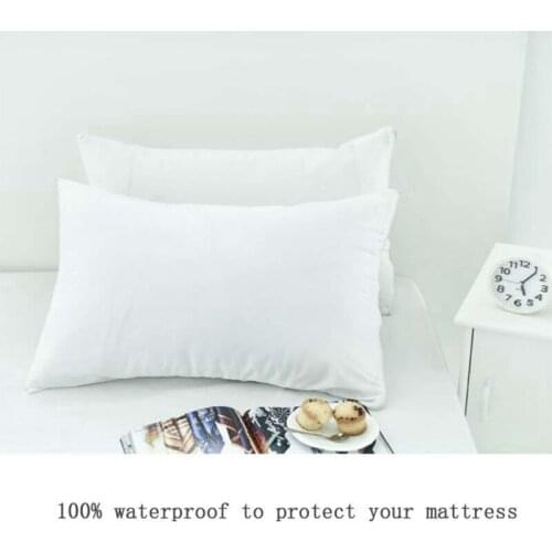 50x70 Cm 2pcs White Knitted Fabric Cloth Pillow Cases Anti-mite Waterproof Soft Comfortable Hotel Style Polyester Cushion Cover
