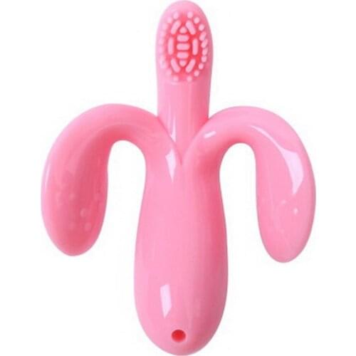 200pcs Safe Banana Corn Baby Teethers Silicone Toothbrush Teething Kids Tooth Brush Dental Care Gifts Chew Toys