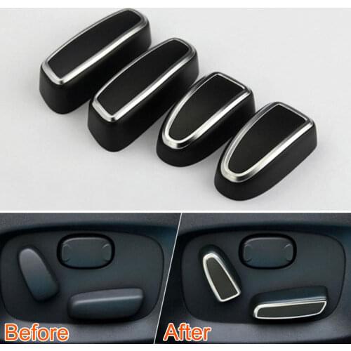 4Pcs Car Interior Seat Side Adjustment Control Knob Switch Button Cover Trim For 2012-2015 Jaguar XF car styling
