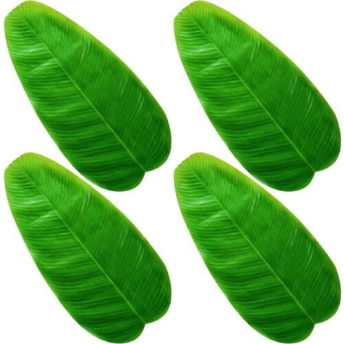 4PCS Waterproof Heat-Resistant Banana Leaf Nonslip Placemats Table Mats Tableware Mats for Restaurant Home Decoration Kitchen A3