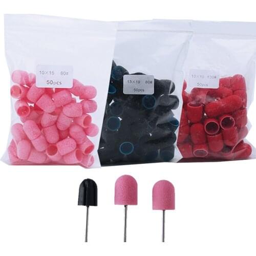 50pcs Sanding Band Caps Nail Drill Bit Professional Pedicure Foot Care Tool With Grip Polishing Care Accessories Cuticle Tools