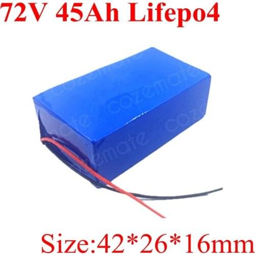 72v 45ah Lifepo4 Battery with 50A BMS for 4000w 3500w Electric Bicycle Bike Scooter Tricycle Electric Motorcycle 10A Charger
