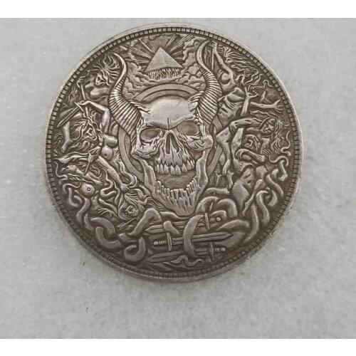 American 1881 Wanderers Skull Silver Plated Coin Commemorative Collectible Coin Gift Challenge Coin