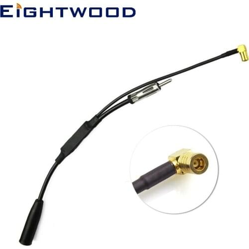 Eightwood DAB DAB+ Antenna Splitter Adapter SMB Connector Car Radio Active Aerial for Alpine JVC Kenwood Pioneer Sony Radio