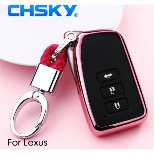 CHSKY Car Styling TPU Car Key Case Shell Auto Key Chain For Lexus NX GS RX IS ES GX LX RC 200 Car key Cover Case Car Accessories