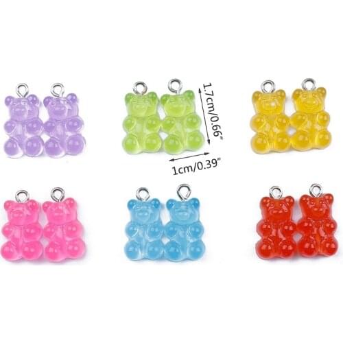 DIY Earrings Kit Bear Charm Necklace Pendant Lobster Clasp Jump Rings Earring