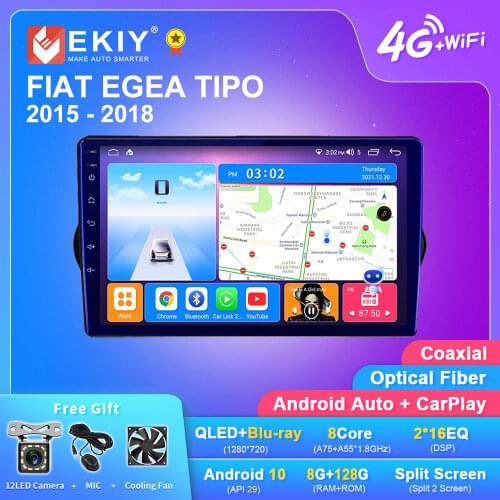 EKIY IPS 1280*720 Blu-ray Car Radio For FIAT EGEA TIPO 2015 - 2018 Auto Carplay Navigation GPS Multimedia Stereo Video Player