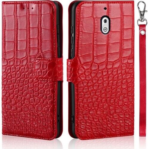 Flip Phone Case for Nokia 2.1 TA-1080 Cover Original Crocodile Texture Leather Book Design Luxury Coque Wllet Capa With Strap
