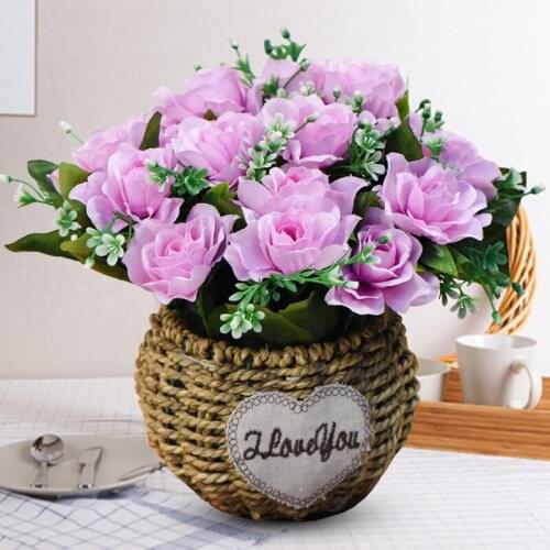 Simulation Flowers Potted Plants Plastic Flower Living Room Decoration Tea Table Decoration Flower Art Decoration