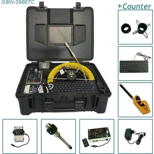 Sewer Video Pipeline Inspection Camera 29MM Self Level Camera Head 512Hz Receiver 512Hz Transmitter With Pipe Line Locator