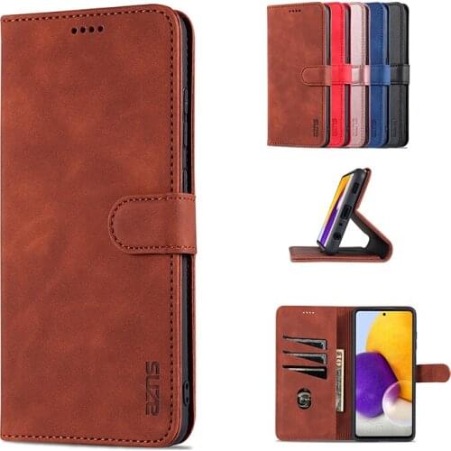 Solid Color Leather Phone Case For Samsung Galaxy A82 A72 A52 A42 A32 A22 A12 A02 A02S 5G Wallet With Card Slot Shockproof Cases