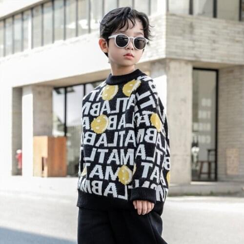 Cool Knitting Spring Autumn Winter Sweater Baby Boys Kids Childrens Warm Plus Velvet Thicken Top High Quality