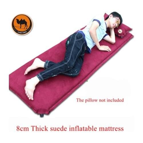 Camel Suede 8cm Thick Inflatable Cushion, Camping Lunch Cushion 199 * 66 * 8Cm Automatic Outdoor Tent Inflatable Mattress
