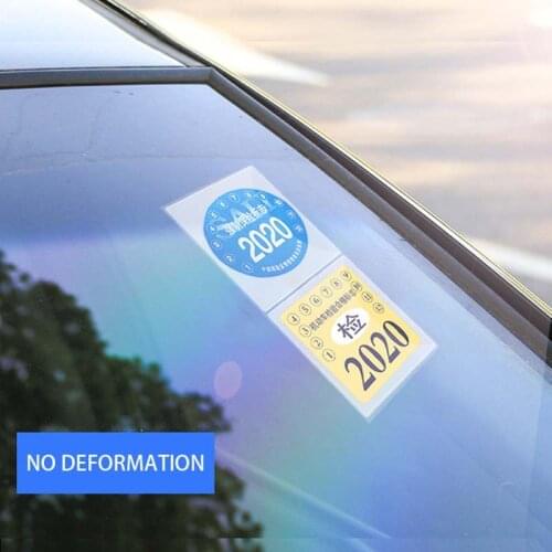 Universal Car Insurance Stickers Tear-free Bag Annual Inspection Compulsory Car Windshield ESD Sticker For Renault Toyota Opel