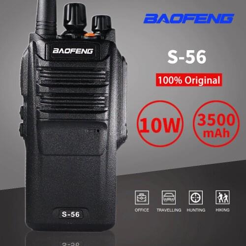 10W High Power Baofeng Waterproof Walkie Talkie S-56 Portable Two-Way Ham CB Radio Station 3500mAh UHF Transceiver Transmitter