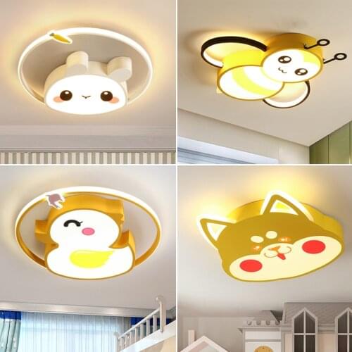 Childrens room ceiling light girl princess boy room modern minimalist personality creative cartoon led ceiling bedroom lamps