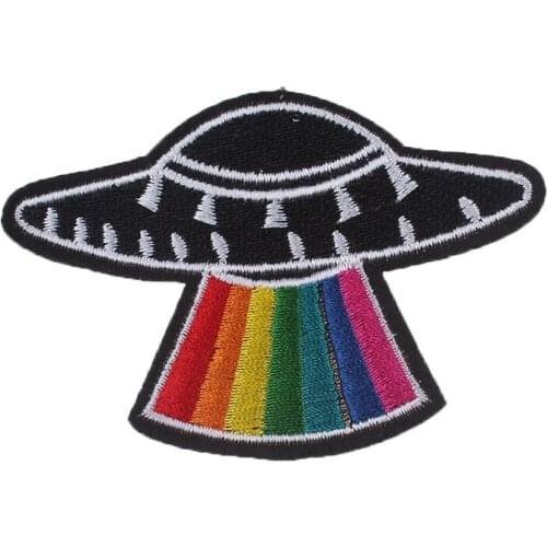 Prajna Space UFO Patch Iron On Patches Cartoon DIY Decoration For Clothing Washable Handmade Eco-Friendly Appliques Hot Sale
