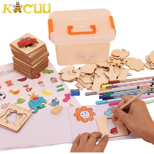 100Pcs Baby Toys Drawing Toys Painting Stencil Templates Coloring Board Children Creative Doodles Early Learning Education Toys
