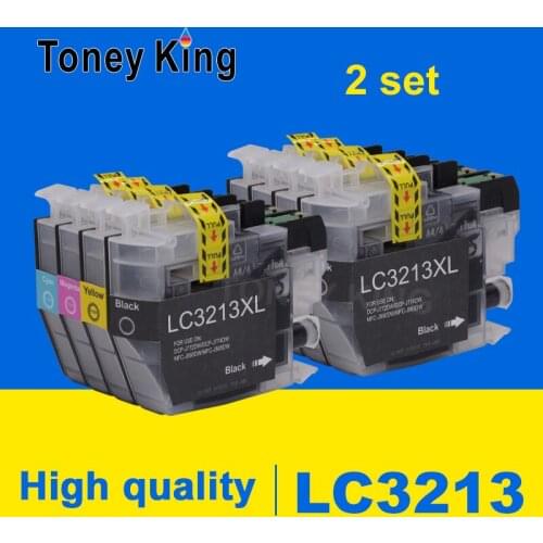 Toney King 2 Sets For Brother LC3213 LC-3213 LC3213XL Compatible Ink Cartridge DCP-J772DW DCP-J774DW MFC-J890DW Printer
