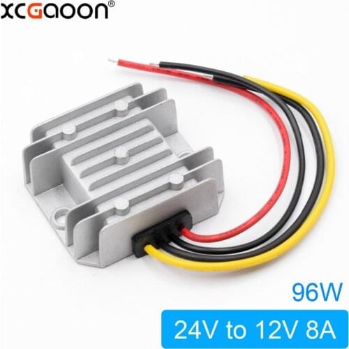 XCGaoon DC DC Converter Adapter input DC 24V ( Voltage Range 16V-40V ) Output 12V 8A 96W Step Down Car Power Supply
