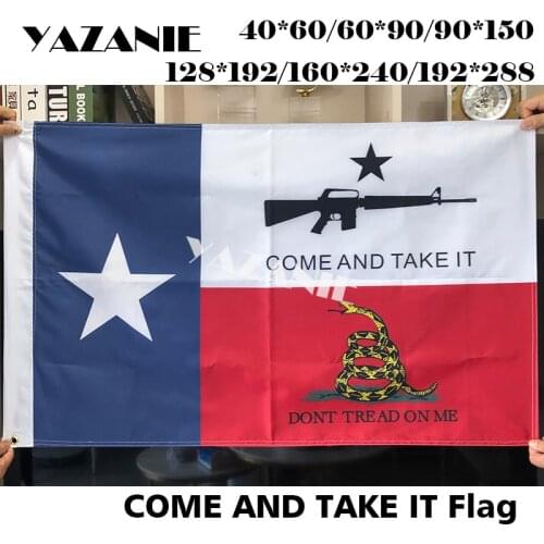 YAZANIE Fly Breeze M-4 Come and Take It Flag Gun Black Gonzales Historical Flags Polyester Don't Tread on Me Texas State Flags