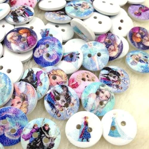 100pcs Mix Girl Wood Baby Kids Sewing Button DIY Craft WB257