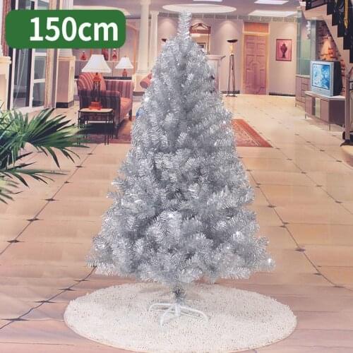 150cm Christmas tree white silver artificial Christmas tree ornaments Christmas decorations for home free shipping