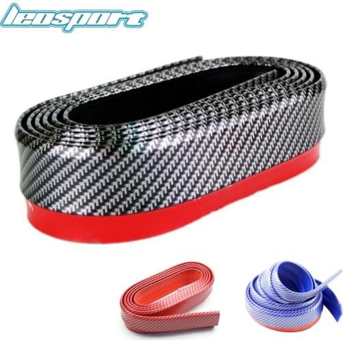 2.5m Car Protector Front Bumper Lip Splitter Car Sticker Body Kit Carbon Fiber Car Rubber Bumper Strip Outside Bumper