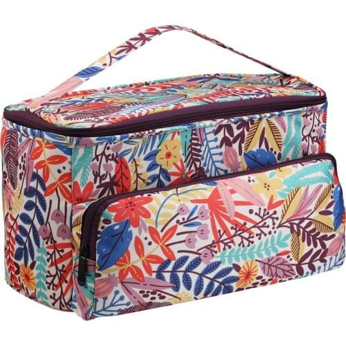 2021 Large Capacity Yarn Storage Bag Colorful Printed Oxford Cloth Storage Tote Bag for Woolen Crochet Organizer Handbag Pouch