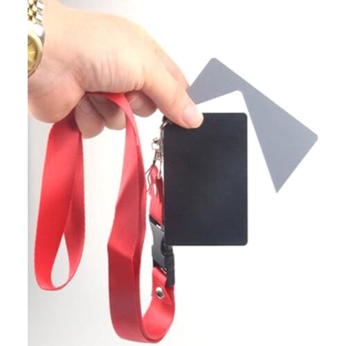 3 in 1 Pocket-Size Digital White Black Grey Balance Cards 18% Gray Card with Neck Strap for Digital Photography