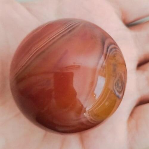 Natural Crystal Silk Agate Ball Fossil Decorated Ball 1PC 4-4.5cm