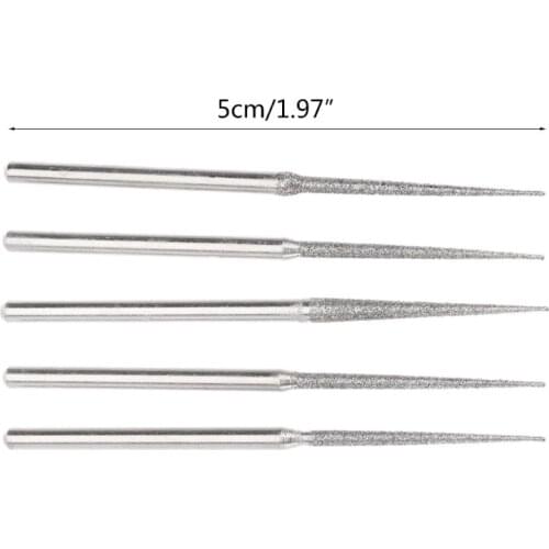 Diamond Extended Grinding Needle Cylindrical Bullet Tip Diamond 3mm Handle Drilling Needle Chain Saw Chain Grinding Head C7AC