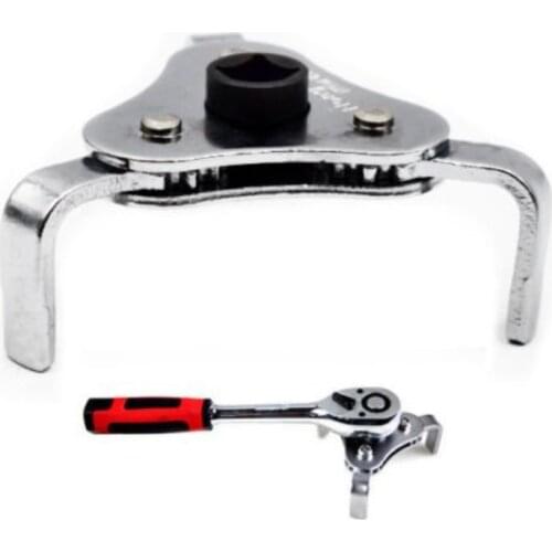 Dossy Car Two Way Oil Filter Wrench Tool Drive 3-Jaw Remover 55-108mm Tool