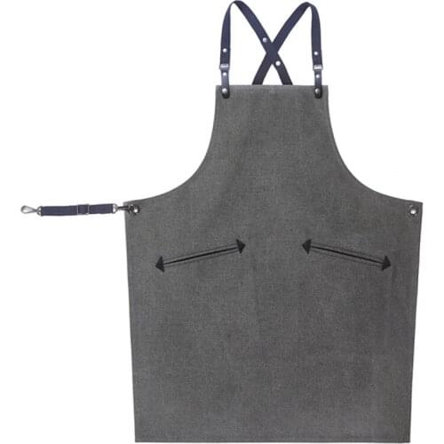 Canvas Apron Crossback Cotton Strap Barista Bartender Pastry Chef Restaurant Coffee Shop Uniform Florist Retail Work Wear E65