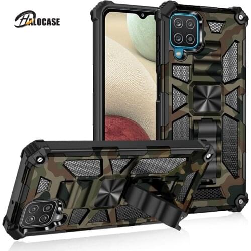 For Samsung Galaxy A12 A32 A52 A72 5G Case Car magnet Ring Shockproof Armor Camouflage Phone case for Galaxy A02 A02S
