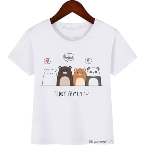 Children Clothing T-shirt Boys and Girls Funny Cute Cat Cartoon Print Kids T Shirt Kawaii Kids Summer Tops Casual Boys T Shirts