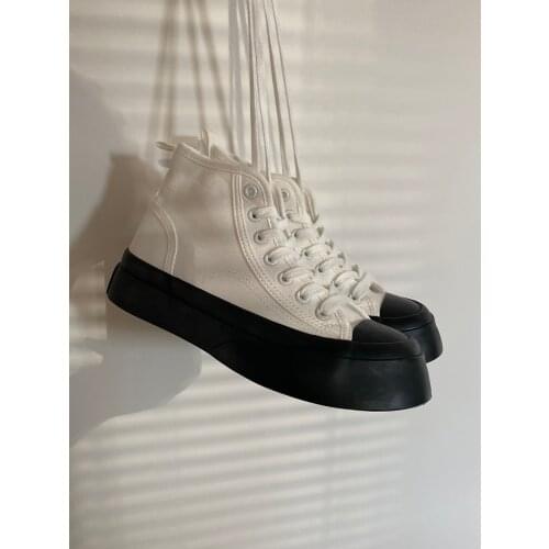 Designer womens shoes 2021 new retro all-match canvas shoes big head ugly cute high top platform shoes