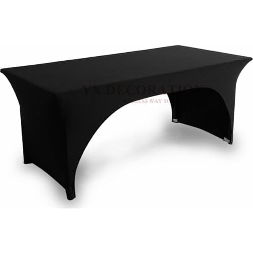 Two Side Open Stretch Spandex Table Cover Rectangle Lycra Home Kitchen Dining Table Linen Cloth Wedding Tablecloth