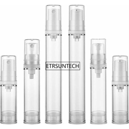 50pcs 15ML 12ML 10ML 5ML Airless Lotion Pump Bottle Emtpy Refillable hand cream bottle With lotion pump F2182