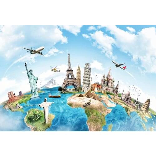 World famous scenic spot backgrounds photo polyester wall paper photography backdrop for photo studio props photophone lv-1448
