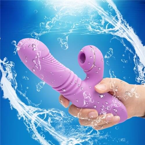 G Spot Clitoral Anal Stimulation Strong Suction Cup Dildo Vibrator Sex Toy for Women with 7 Thrusting Rotating Actions