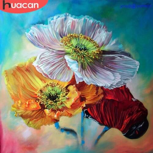 HUACAN Full Round Diamond Painting Kits Diamond Embroidery Mosaic Flowers Picture Of Rhinestones Home Decor