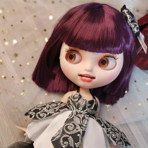 ICY DBS Blyth Doll Series No.BL1962 Purple hair smilling face with teeth white skin Joint body Neo 1/6 BJD