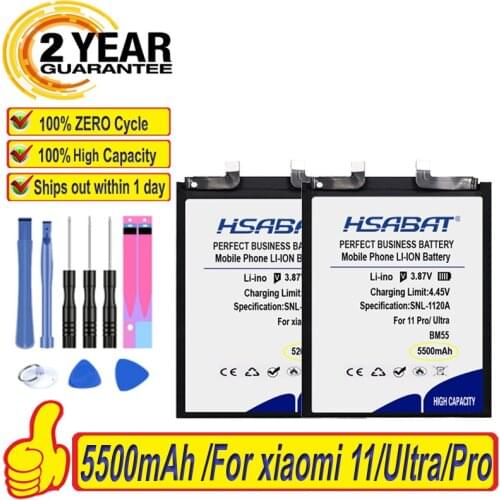 Top Brand 100% New 5200-5500mAh BM55 BM4X Battery for Xiaomi Mi 11 pro 11pro 11 Ultra Batteries + free tools