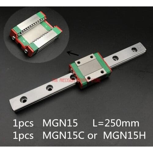 Linear Rail AXK Cnc Router Parts 15mm Linear Guide Mgn15 L=250mm Rail Way + Mgn15c Or Mgn15h Long Carriage For Cnc X Y Z Axis