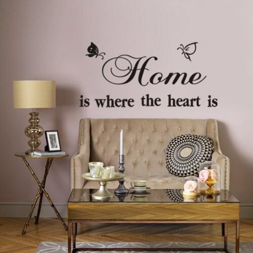 Home is where the heart is Art Vinyl Quote Wall Stickers living room Wall Decals Home Decor Live Your Dreams