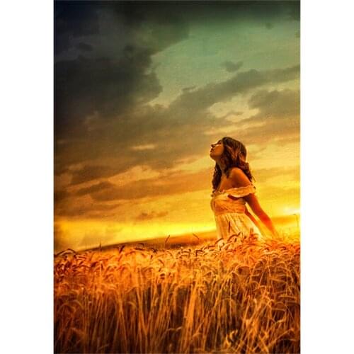 Hot Sale Wheat field beauty diamond painting kits for picture for rhinestones needlework 6499R- Square Diamond Embroidery