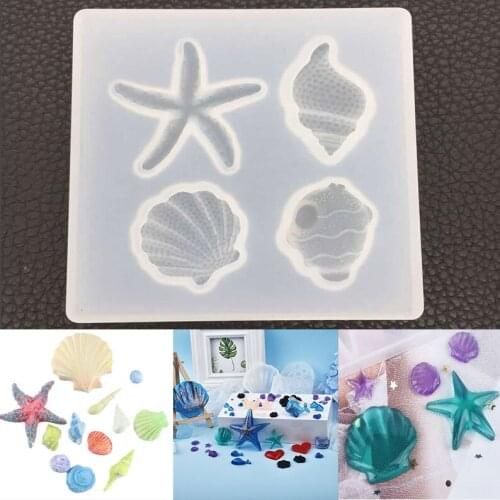 NOT AS LONG diy Crystal Epoxy Shell Starfish Mould 7 with Pendant Silicone Mould Set Creative Handmade Small Jewelry Gift