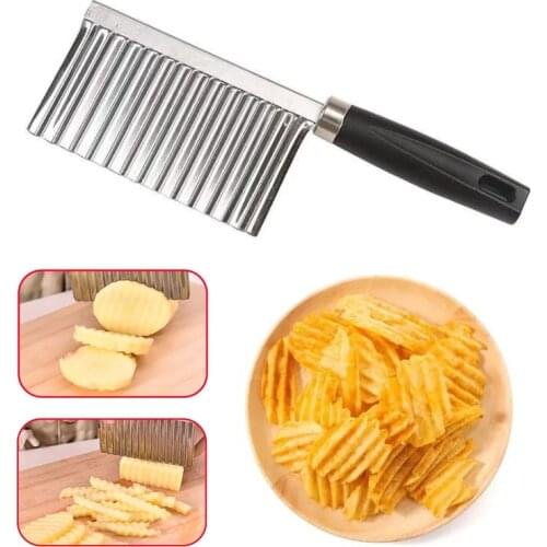 Stainless Steel Potato Wavy Edged Knife Creativity Vegetable Cutting Tool Potato Crinkle Cutter Blade Slicer Peeler Kitchen Tool