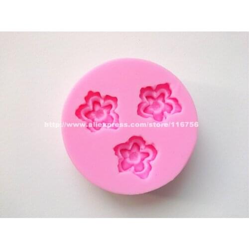 New! Free Shipping 3 Flowers Shaped Silicone Mold Cake Decoration Fondant Cake 3D Mold Food Grade Silicone Mould 246